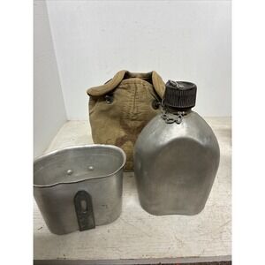 vtg 1945 us military canteen tan three pieces